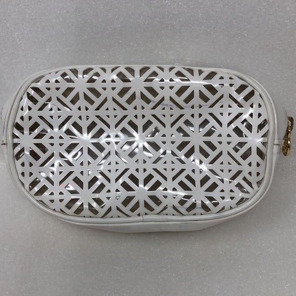 Tory Burch White Laser Cut Make Up Bag - Picture 12 of 12